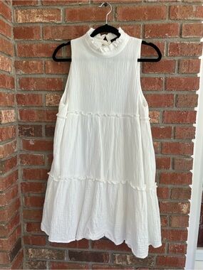 Pomander Place White Tiered Mini Dress